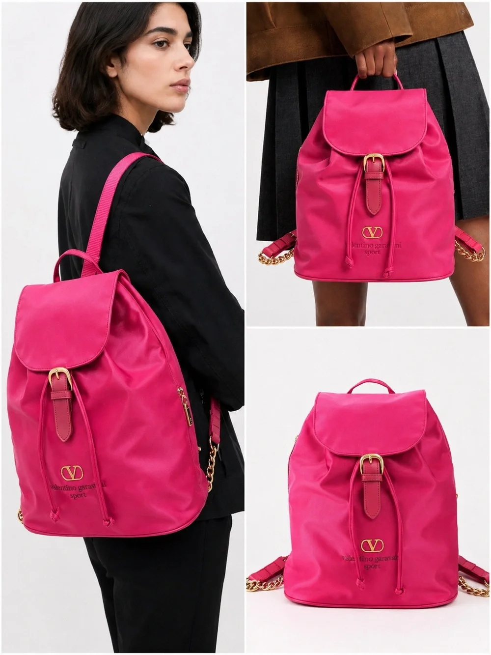 VALENTINO GARVANI SPORT PINK NYLON BACKPACK